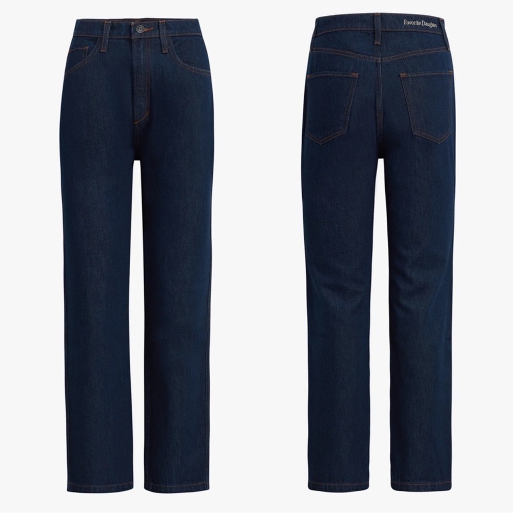 NWT Favorite Daughter Valentina Tower Straight-leg Jeans Blue 26